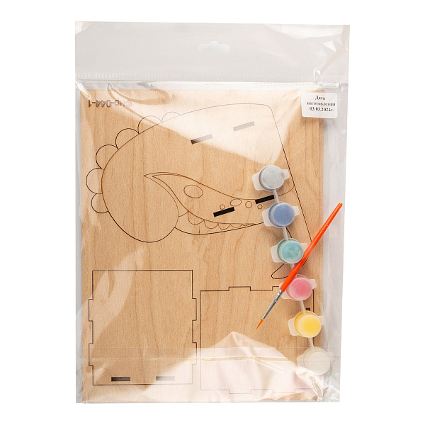 Роспись по дереву. Карандашница "Милый динозаврик"