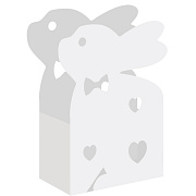 Подставка для пишущих принадлежностей "deVENTE. Rabbit" металлическая, цвет белый, 11x7x8 см, в форме кролика, высота боковинки с изображением кролика 16,2 см, в картонной коробке