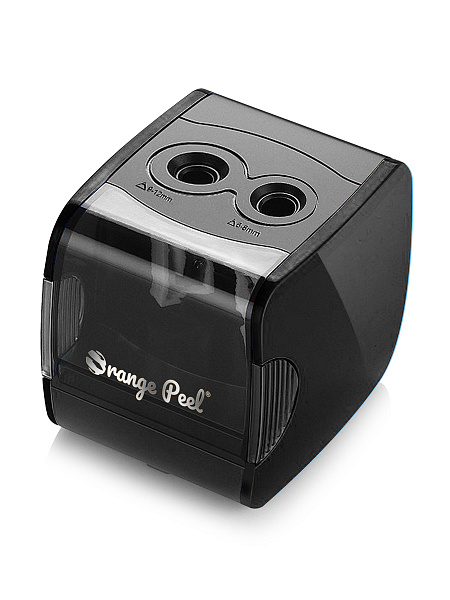 Точилка электрическая ORANGE PEEL 2 отверстия, с контейнером, ES816  цвет черный