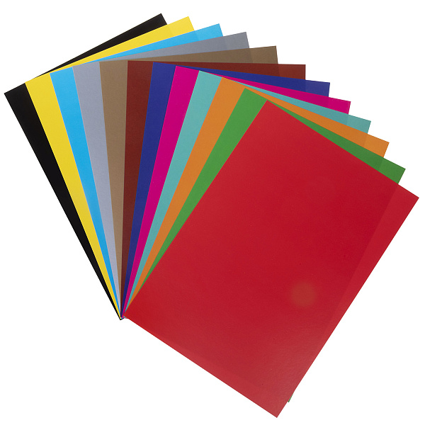 Картон цветной А4, 12 листов, 12 цветов, "Волшебный. Creative Set", мелованный, золото и серебро, в папке