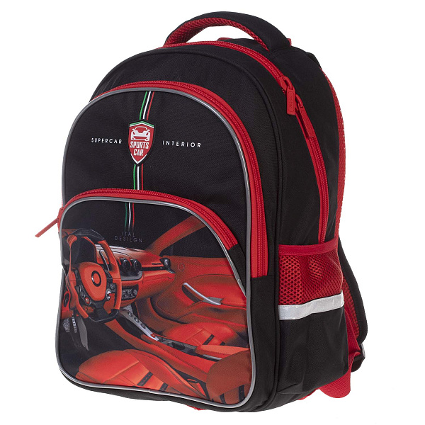 Рюкзак Hatber EASY -Sport car- 41Х29Х16 СМ полиэстер нагрудная стяжка светоотраж. 2 отделения 3 кармана