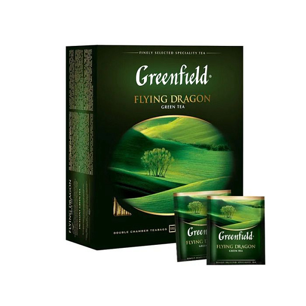Чай Гринфилд Flying Dragon green tea Флаинг Дракон (1,8гр.*100п.)