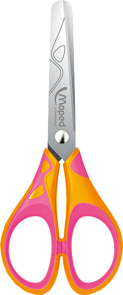 Ножницы 130 мм Maped NEON PULSE SOFT с прорезиненными ручками, симметричные, яркие неоновые цвета, в блистере