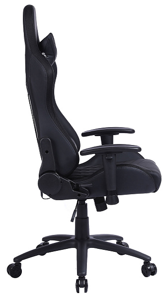Кресло игровое Cactus CS-CHR-0099BL с RGB подсветкой черный эко.кожа с подголов. крестов. сталь