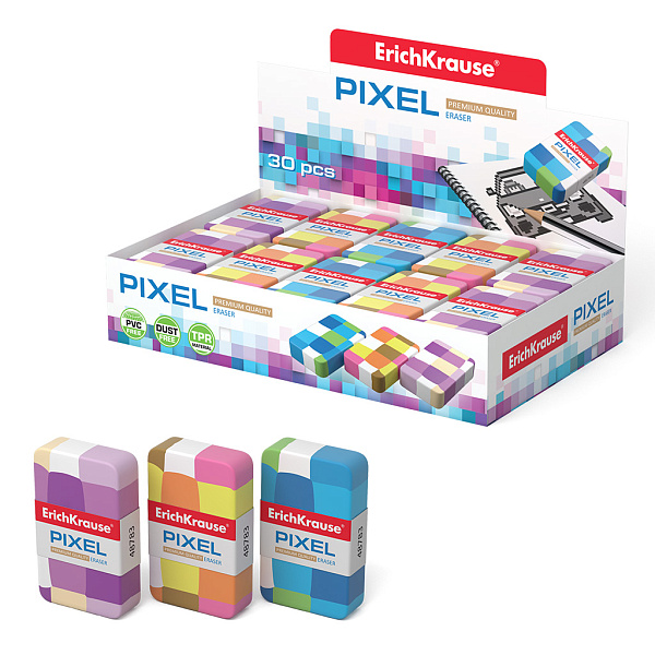 Ластик ErichKrause Pixel (в коробке по 30 шт.)