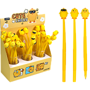 Ручка шариковая 0,7 мм deVENTE. Cool Chicken СИНЯЯ силиконовая с декор. элем.гибк.корп.маслянная