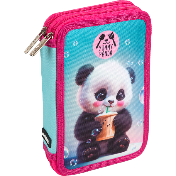 Пенал 2секц. 210*145 "deVENTE. Yummy Panda" для 44 предметов, плотный износостойкий полиэстер с водоотталкивающей пропиткой, внутри обтянуто текстилем, на молнии