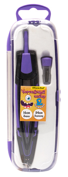 Готовальня 2 пр. Silwerhof Монстрики цинк 16см в компл.