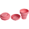 Стакан для ИЗО "deVENTE. School" силиконовый, складной, в собранном виде 80x90x80 мм, в сложенном 80x10x80 мм, с силиконовой крышкой, розовый пастельный