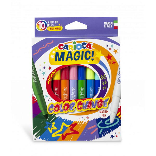 Фломастеры 10 цв. Carioca   Magic Markers меняющие цвет, стираемые