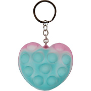 Брелок силиконовый "deVENTE. Heart. Beauty" 5x7 cм, полый внутри, с металлическим кольцом, разноцветный