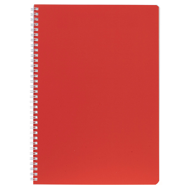 Тетрадь А4 96 л. кл. на гребне "SoloMatte" - Красный шелк 60-65г/кв.м перфорация на отрыв ламинац.SOFT-TOUCH