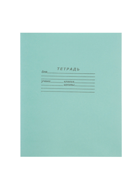 Тетрадь 12 листов в клетку «Зелёная обложка», бумажная обложка, серые листы, блок №2, белизна 65%