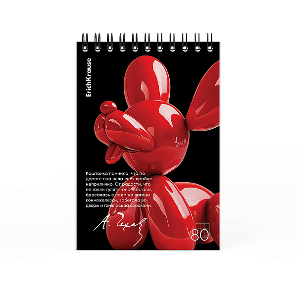 Блокнот А6 80 л. кл. на спирали ErichKrause Balloon Dog, MIX-PACK
