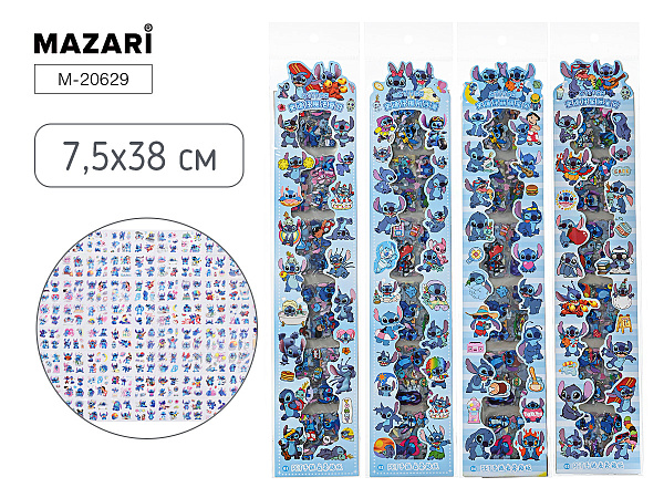 Наклейки декоративные УШАСТИК, 7.5*38 см, 16 листов, ОПП-упаковка