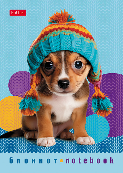 Блокнот А6 24 л. кл. "Песики и котики" на скобе Обл. мел.бумага глянц. ламин. 8 дизайнов в блоке