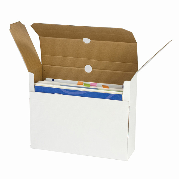 Короб архивный с клапаном А4, 150 мм, микрогофрокартон, до 1400 листов, белый, 250x150x315 мм