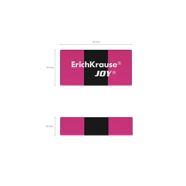 Ластик ErichKrause® JOY® Rainbow (в блистере по 2 шт.)