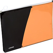 Папка на молнии с карманом "deVENTE. Monochrome" A4 оранжевая, полипропилен 180 мкм, с расширением 25 мм, с карманом, глянцевая