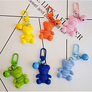 Брелок каучуковый "deVENTE. Teddy Bears" 35x10x80 мм, с металлическим карабином и колокольчиком, с декорированной петлёй, ассорти 4 цвета