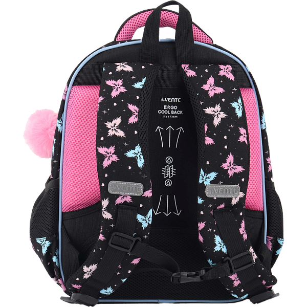 Рюкзак "deVENTE. Grade. Butterfly Dreams" школьный жесткий 37x28x16 см (16 л) вес 700 г, плотный износостойкий полиэстер с водоотталкивающей пропиткой, 2 просторных отделения на молнии (одно отделение с разделителями для учебников, другое отделение с