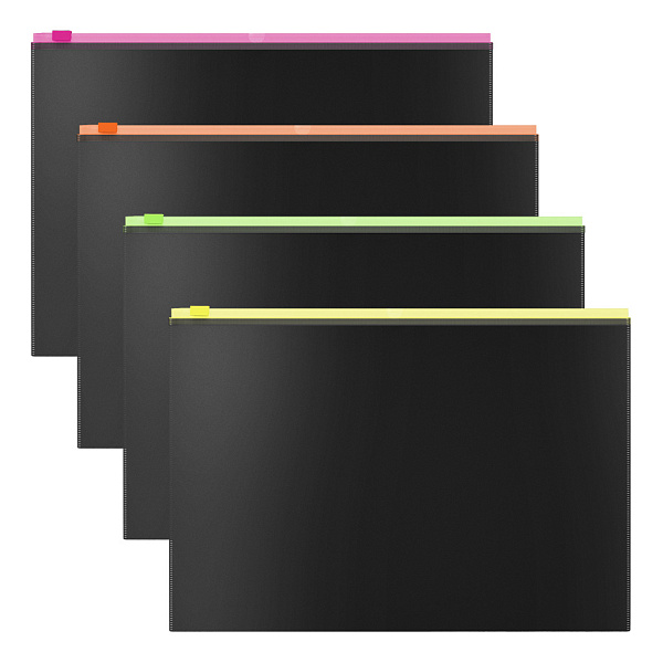 Папка на молнии А4 Zip-пакет ErichKrause® Matt Accent, ассорти 