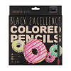 КАРАНДАШИ ЦВЕТНЫЕ ПЛАСТИКОВЫЕ  "Black Excellence" С ТОЧИЛКОЙ, 24 ЦВЕТА, 4 ВИДА (10702070/190723/3294953,КИТАЙ)