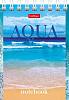 Блокнот А7 60 л. кл. на гребне "AQUA" 65г/кв.м Обл. мел.картон 