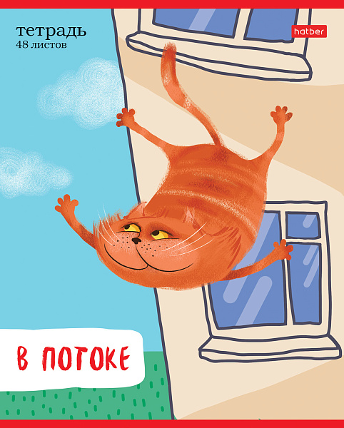 Тетрадь 48 л. лин. "Кот-обормот" 5 диз.в блоке скругл.углы 65г/кв.м 