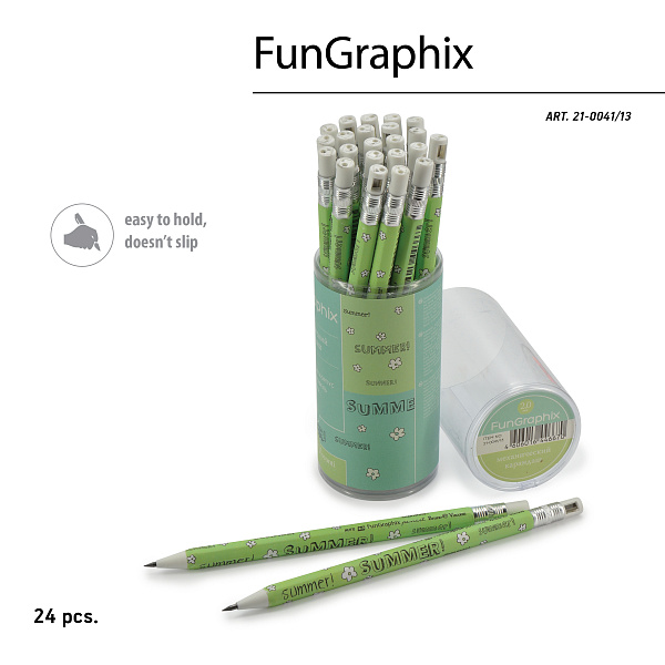 Карандаш цанговый 2 мм с точилкой "FunGraphix. Лето"