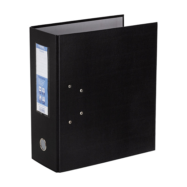 Папка-регистратор 125 мм "Expert Complete" PVC Classic A4 арочный механ. лён черный 251540