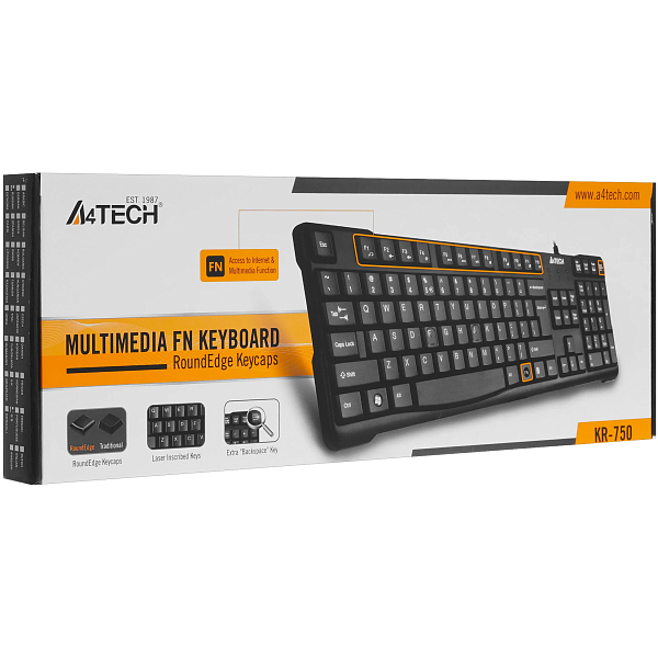 Клавиатура A4Tech KR-750 черный USB 