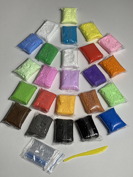 Пластилин воздушный 24 цвета, со стеком