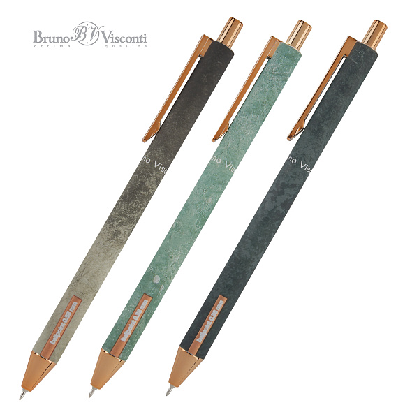 Ручка шариковая автомат 0,38 мм "STONE" СИНЯЯ