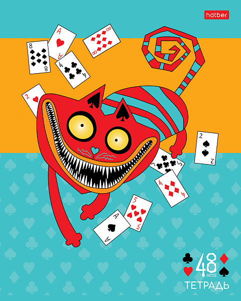 Тетрадь 48 л. кл. "Ах, Алиса" 65г/кв.м выб лак 5 диз.в блоке скругл.углы 