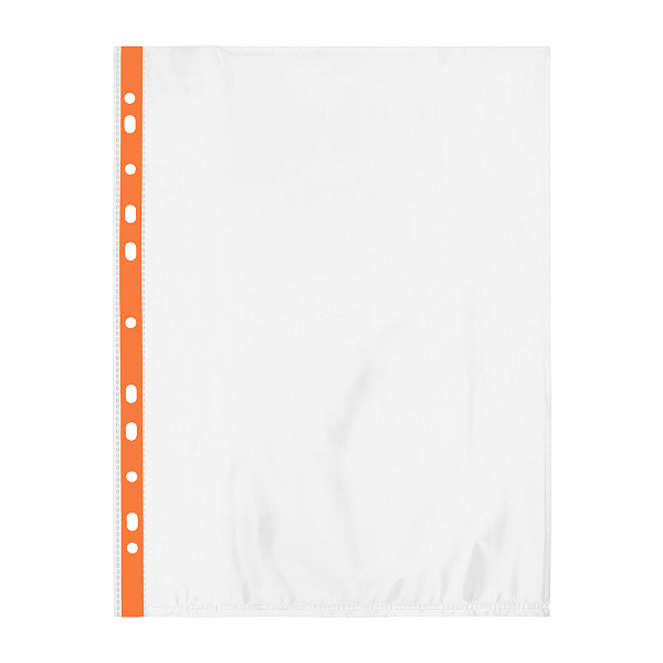 Папка-вкладыш с цв. полоской A4 20 шт. 30 мкм глянцевый оранжевый "Expert Complete" Premier