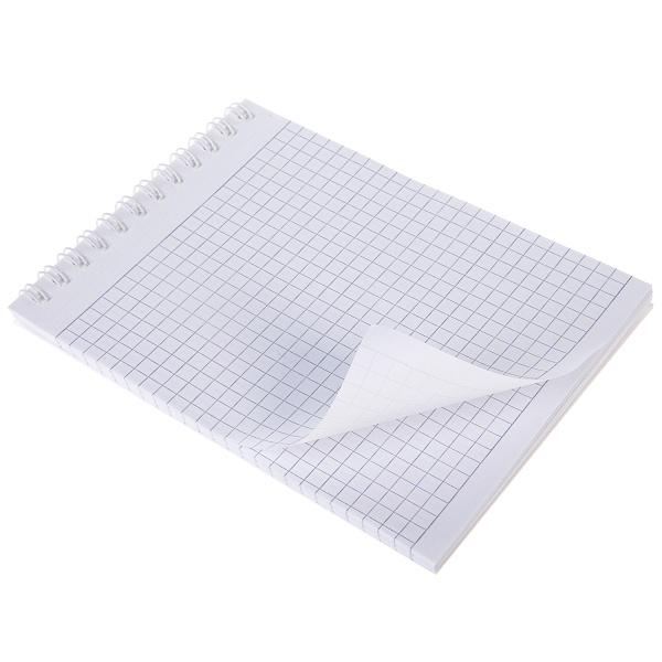 Блокнот А6 40 листов клетка на гребне "SoloMatte" - Арктический белый Обл. мел.картон ламинац.SOFT-TOUCH