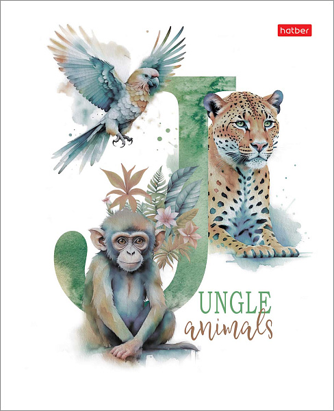 Тетрадь 96 листов в клетку "Из жизни дикой природы" 65г/кв.м на скобе мат.ламин. 