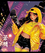 Тетрадь 48 л. кл. "К-Поп" А5 Скрепка S Премиум 4+0+Ламинация мат.+УФ лак+Тиснение фольгой 