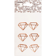 Скрепки металлические "deVENTE. Gold Rose. Diamond" розовое золото 36x26 мм, 6 шт в картонном блистере