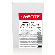 Пленка для ламинирования 75x105 мм, 100 мкм, 100 л  "deVENTE"
