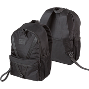Рюкзак "deVENTE. TOTAL BLACK" подростковый 44x31x20 см (19 л) 650 г, плотный износостойкий полиэстер с водоотталкивающей пропиткой, 1 отделение на молнии с уплотненным отделением для ноутбука до 15 дюймов и книг, 1 передний карман на молнии, 2 боковы