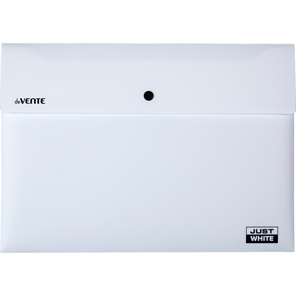 Папка-конверт на кн. А4 "deVENTE. JUST WHITE" 350 мкм, фактура "soft-touch" непрозрачная белая, A4 (320x235 мм), индивидуальная упаковка, 