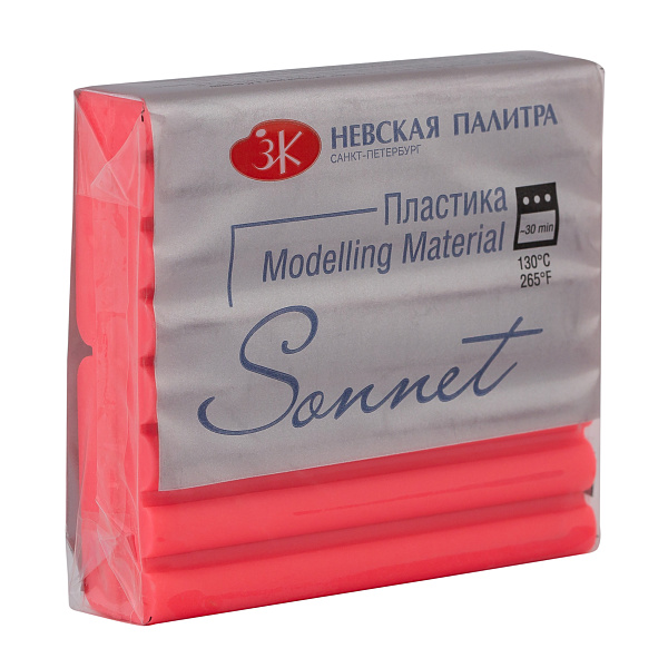 Пластика Sonnet флуоресцентная, брус 56 гр. красный