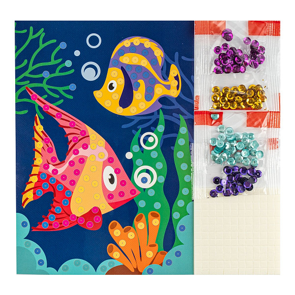 Картина из пайеток "Рыбки"