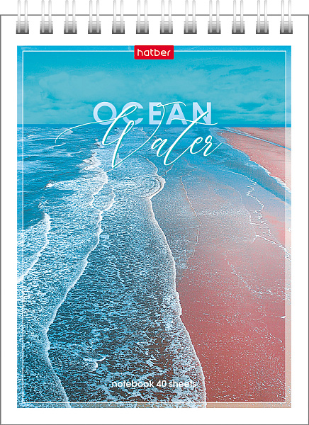 Блокнот А6 40 л. кл. на гребне "Аквалайф" Обл. мел.картон УФ-лак 