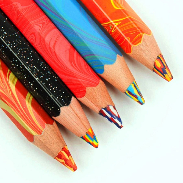 Карандаши 5 цветов 5.6 мм jumbo MAGIC: ORIGINAL, TROPICAL, FIRE, NEON, AMERICA, блистер, с многоцветным грифелем, L=175 мм