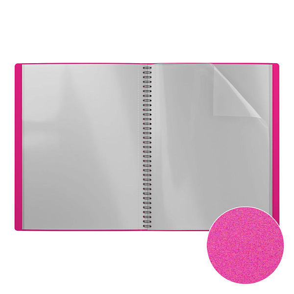 Папка файловая пластиковая на спирали ErichKrause® Matt Neon, с 20 прозрачными карманами, A4, ассорти (в пакете по 4 шт.)