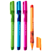 Ручка шариковая 0,7 мм "deVENTE. Study Pen. School" обучающая письму, для левшей, СИНЯЯ, с невентилируемым колпачком, ширина линии письма до 2 мм,с эргономичным каучуковым держателем, сменный стержень, с индивидуальной маркировкой,