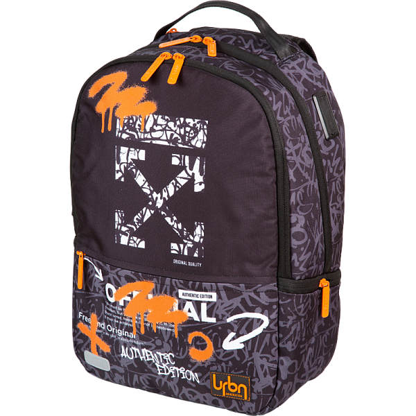 Рюкзак "deVENTE. Label. The X Graffiti" подростковый 39x30x17 см (19 л) вес 750 г, эргономичная вентилируемая спинка и широкие вентилируемые S-образные регулируемые лямки, 2 отделения на молнии, уплотненные отделения для ноутбука до 15дюймов и книг, 
